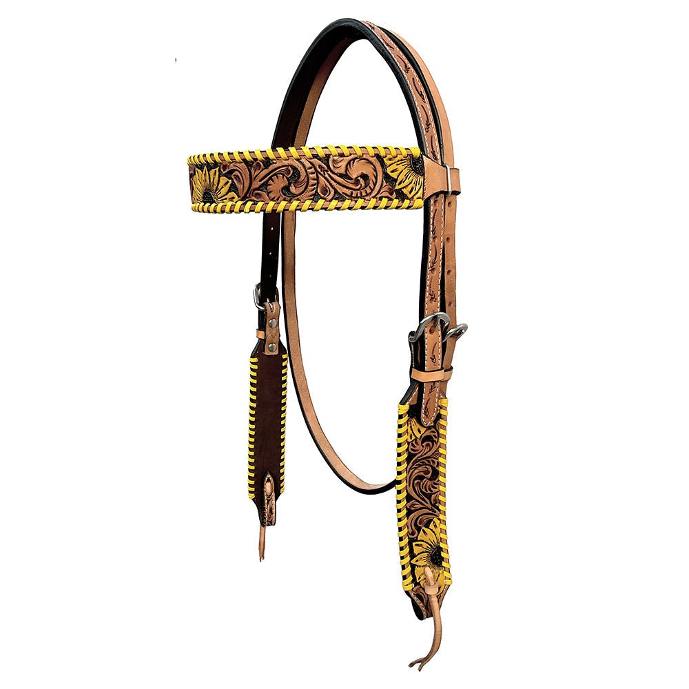 Bar H Equine American Leather Horse Saddle Tack One Ear Headstall | Breast Collar | Browband Headstall | Wither Strap | Tack Set BER255