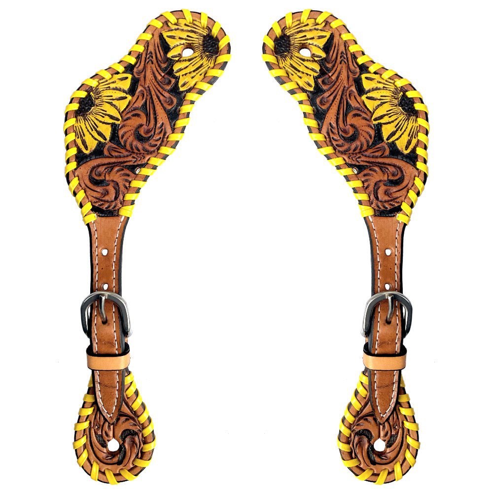 Durable Handcrafted PremiumLeather Spur Straps For Women Western Riding Show Rodeo