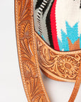 American Darling ADBG569A Bucket Hand Tooled Saddle Blanket Genuine Leather Women Bag Western Handbag Purse