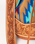American Darling ADBG569A Bucket Hand Tooled Saddle Blanket Genuine Leather Women Bag Western Handbag Purse