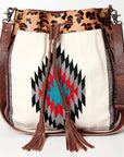 American Darling ADBG574D1 Large Crossbody Saddle Blanket Hair On Genuine Leather Women Bag Western Handbag Purse