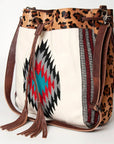 American Darling ADBG574D1 Large Crossbody Saddle Blanket Hair On Genuine Leather Women Bag Western Handbag Purse