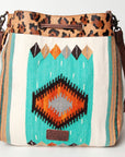 American Darling ADBG574D1 Large Crossbody Saddle Blanket Hair On Genuine Leather Women Bag Western Handbag Purse