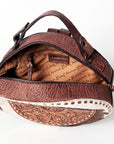 American Darling ADBGZ598 Canteen Hand Tooled Hair-On Genuine Leather Women Bag Western Handbag Purse