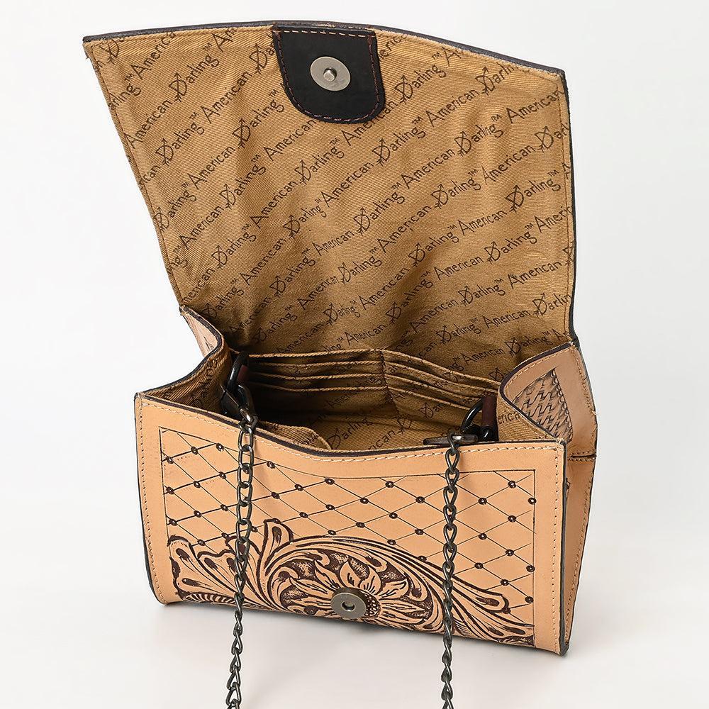 American Darling ADBGZ601 Crossbody Hand Tooled Genuine Leather Women Bag Western Handbag Purse