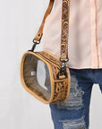 American Darling ADBGZ602 Clear Bag Hand Tooled Genuine Leather Women Bag Western Handbag Purse