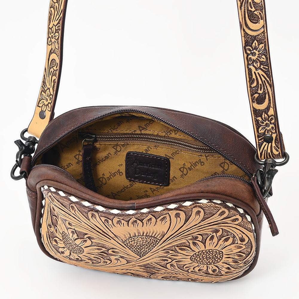 American Darling ADBGZ604 Crossbody Hand Tooled Genuine Leather Women Bag Western Handbag Purse