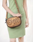 American Darling ADBGZ604 Crossbody Hand Tooled Genuine Leather Women Bag Western Handbag Purse