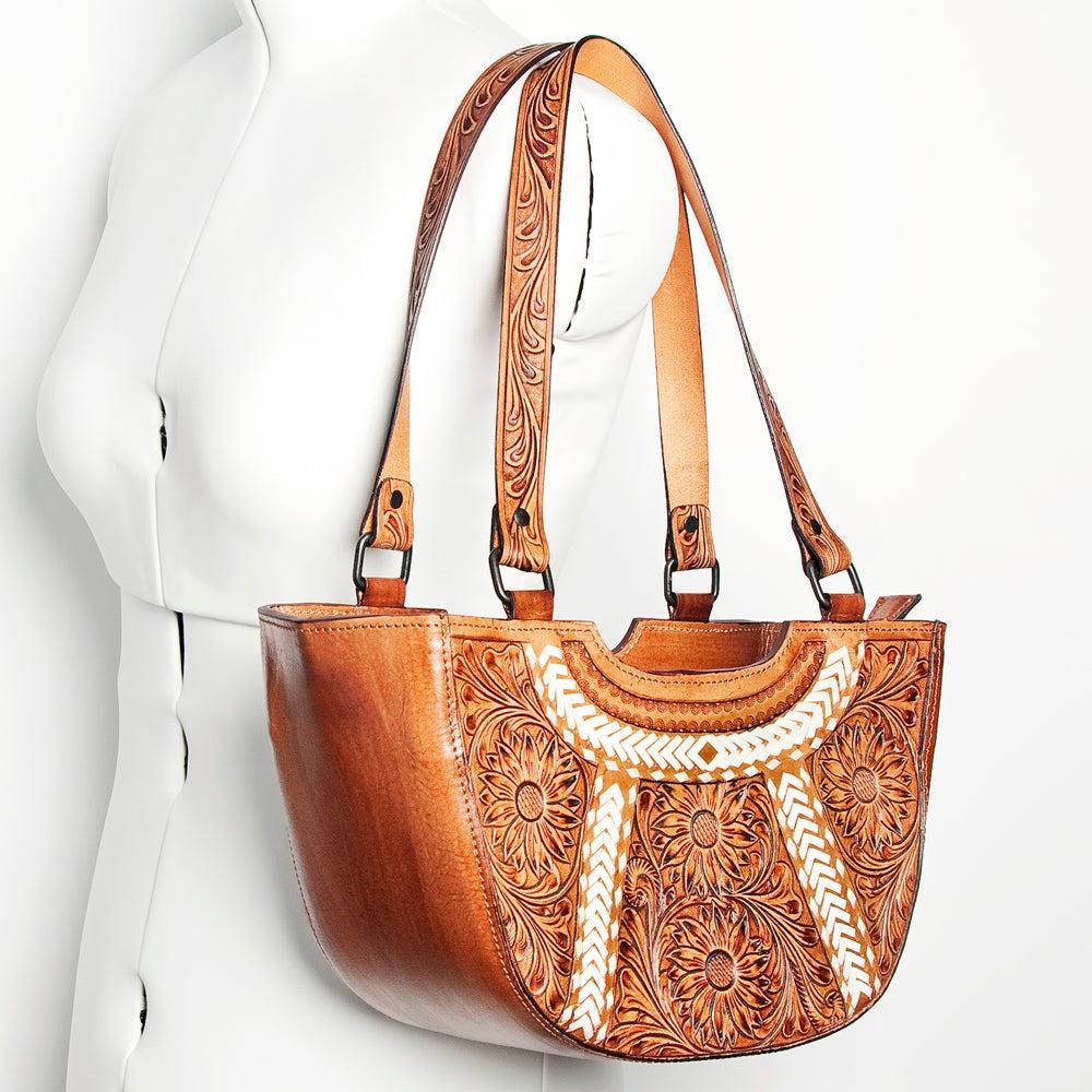 American Darling ADBGZ609 Tote Hand Tooled Genuine Leather Women Bag Western Handbag Purse
