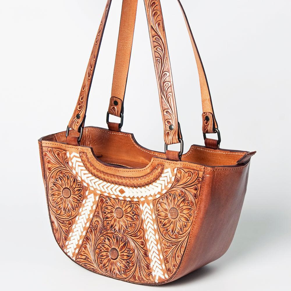 American Darling ADBGZ609 Tote Hand Tooled Genuine Leather Women Bag Western Handbag Purse