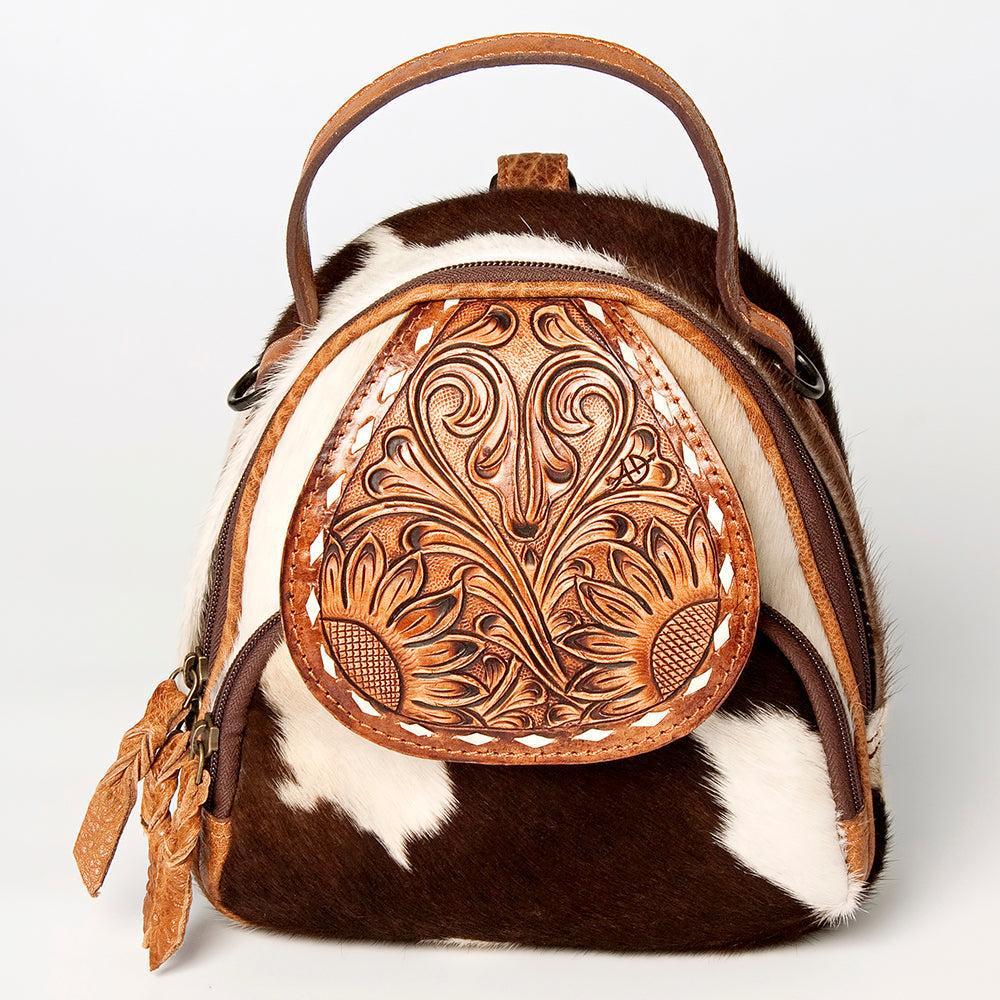 ADBGZ611 American Darling Hand Tooled Hair On Genuine Leather Women Bag Western Handbag Purse