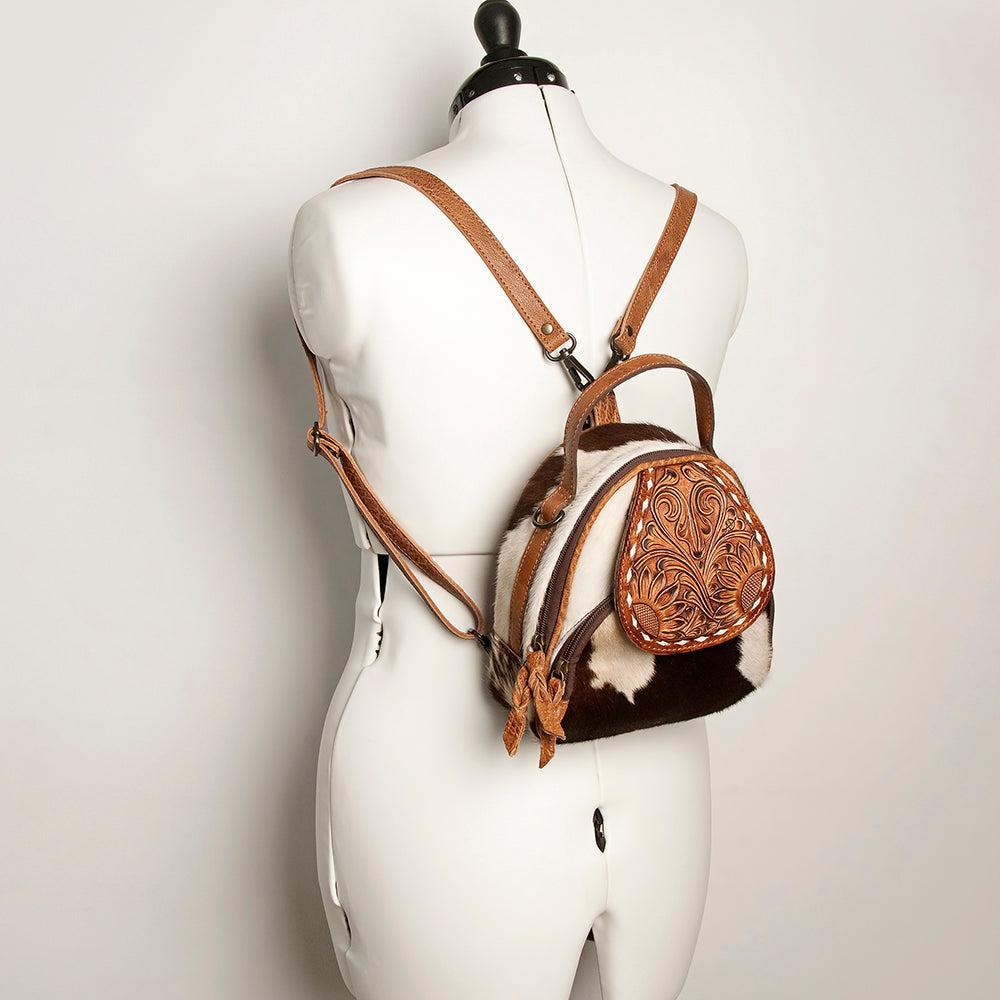 ADBGZ611 American Darling Hand Tooled Hair On Genuine Leather Women Bag Western Handbag Purse