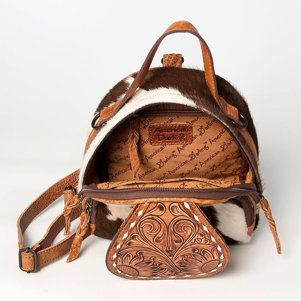 ADBGZ611 American Darling Hand Tooled Hair On Genuine Leather Women Bag Western Handbag Purse