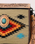 American Darling ADBGZ612 Messenger Saddle Blanket Genuine Leather Women Bag Western Handbag Purse