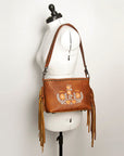 American Darling ADBGZ613 Small Crossbody Genuine Leather Women Bag Western Handbag Purse