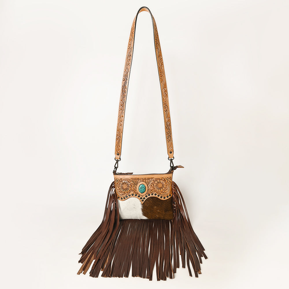American Darling Cross Body Hand Tooled Hair on-Genuine Leather Western Women Bag Handbag Purse | Crossbody for |Cute
