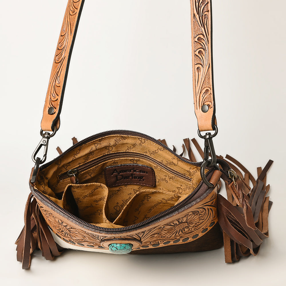 American Darling Cross Body Hand Tooled Hair on-Genuine Leather Western Women Bag Handbag Purse | Crossbody for |Cute