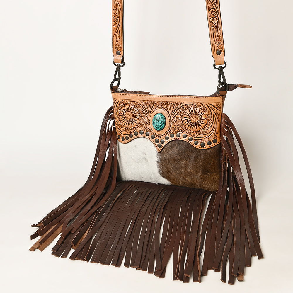 American Darling Cross Body Hand Tooled Hair on-Genuine Leather Western Women Bag Handbag Purse | Crossbody for |Cute