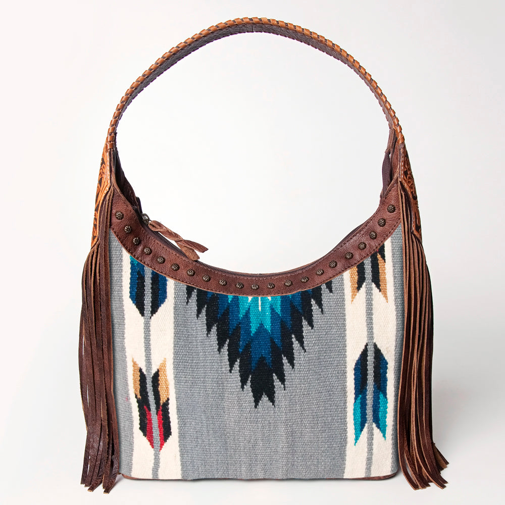 Hobo Hair On Saddle Blanket Genuine Leather Western Bag For Women