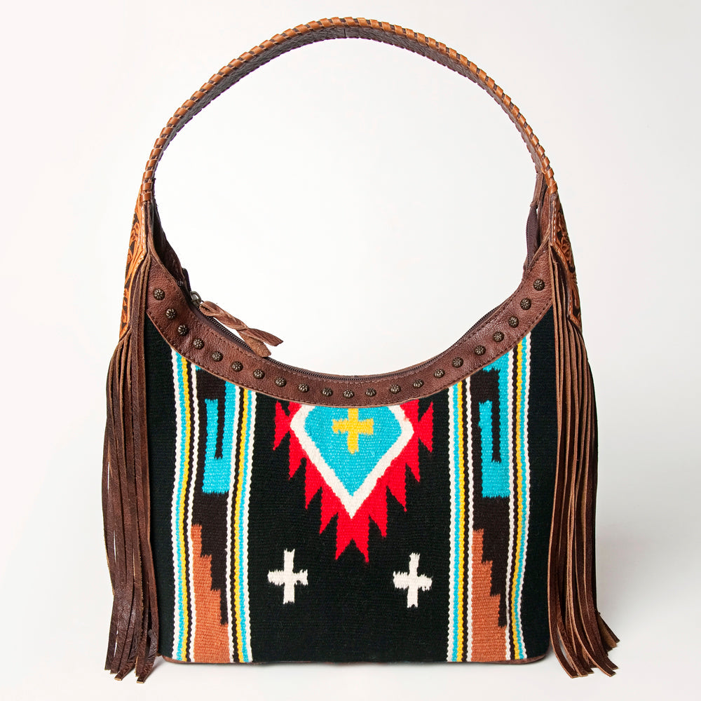 Hobo Hair On Saddle Blanket Genuine Leather Western Bag For Women