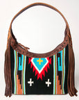 Hobo Hair On Saddle Blanket Genuine Leather Western Bag For Women
