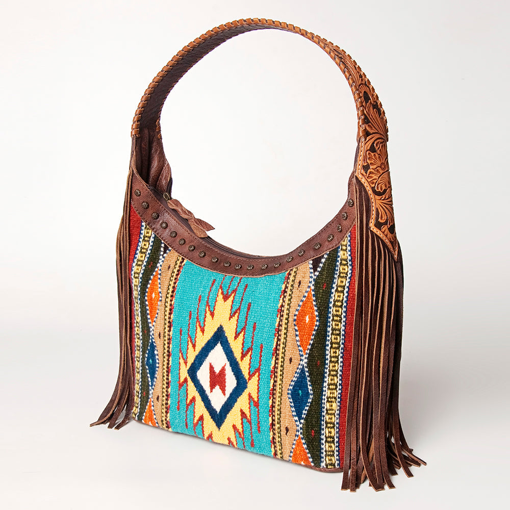 Hobo Hair On Saddle Blanket Genuine Leather Western Bag For Women