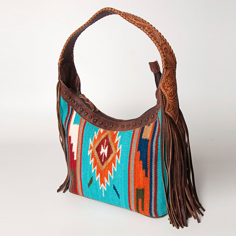 Hobo Hair On Saddle Blanket Genuine Leather Western Bag For Women