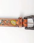 American Darling ADBLF144-L Beautifully Hand Tooled Genuine American Leather Belt Men and  Women Beaded