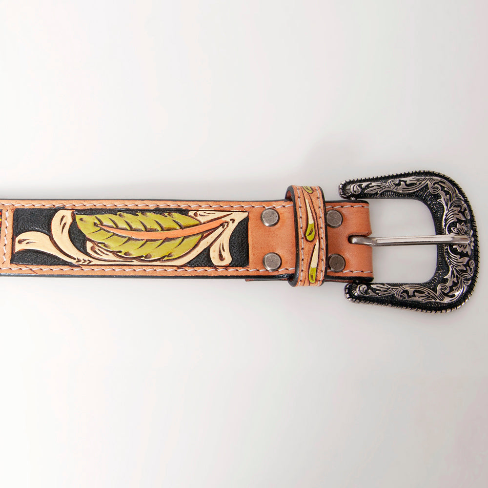 American Darling ADBLF145-L Beautifully Hand Tooled Genuine American Leather Belt Men and  Women Beaded