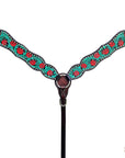 Hand-Carved Leather Western Headstall And Breast Collar Set For Training And Showing