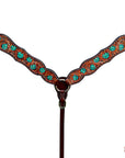 Hand-Carved Leather Western Headstall And Breast Collar Set For Training And Showing