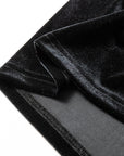 Solid Velvet Frilled Collar Smocked Puff Sleeve Blouse