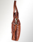 Spaghetti Western Swc178Tan Tote Vintage Handmade Drum Dyed Genuine European Cowhide Leather Women Bag Western Handbag Purse