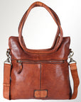 Spaghetti Western Swc178Tan Tote Vintage Handmade Drum Dyed Genuine European Cowhide Leather Women Bag Western Handbag Purse
