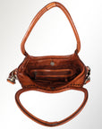 Spaghetti Western Swc178Tan Tote Vintage Handmade Drum Dyed Genuine European Cowhide Leather Women Bag Western Handbag Purse