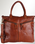 Spaghetti Western Swc179Tan Tote Vintage Handmade Drum Dyed Genuine European Cowhide Leather Women Bag Western Handbag Purse