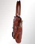 Spaghetti Western Swc179Tan Tote Vintage Handmade Drum Dyed Genuine European Cowhide Leather Women Bag Western Handbag Purse