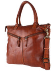 Spaghetti Western Swc179Tan Tote Vintage Handmade Drum Dyed Genuine European Cowhide Leather Women Bag Western Handbag Purse