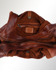 Spaghetti Western Swc184Tan Hobo Vintage Handmade Drum Dyed Genuine European Cowhide Leather Women Bag Western Handbag Purse