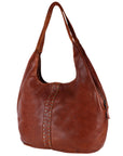 Spaghetti Western Swc184Tan Hobo Vintage Handmade Drum Dyed Genuine European Cowhide Leather Women Bag Western Handbag Purse