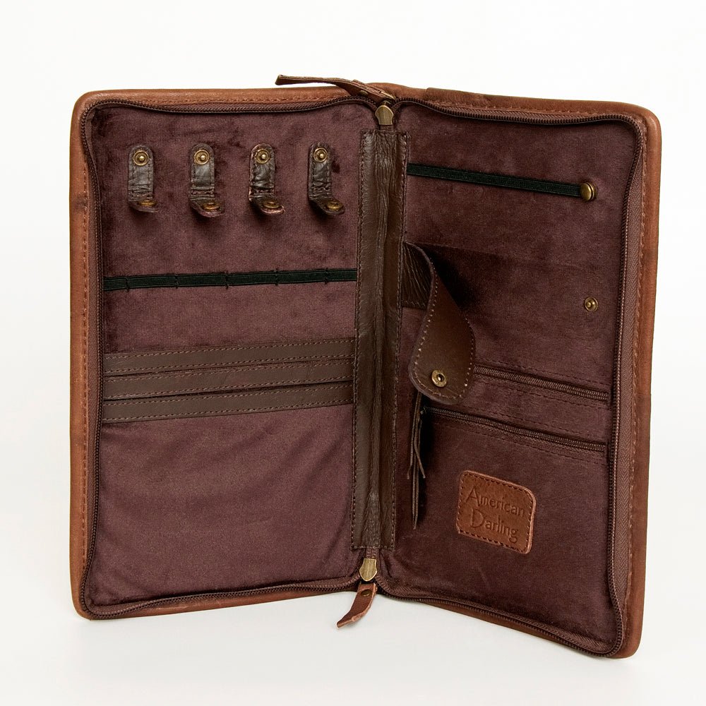 American Darling Jewelry Case Hand Tooled Hair On Genuine Leather women bag western handbag purse