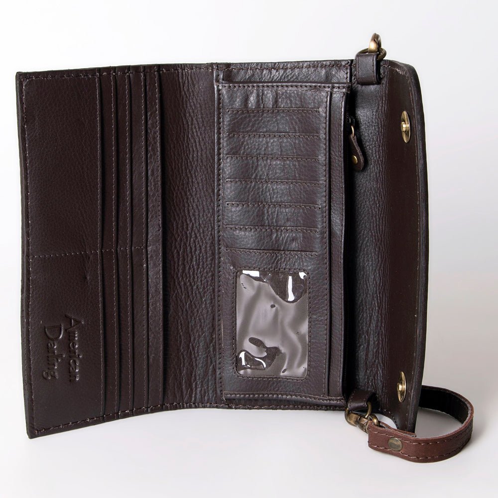 American Darling Wallet Hand Tooled Genuine Leather women bag western handbag purse