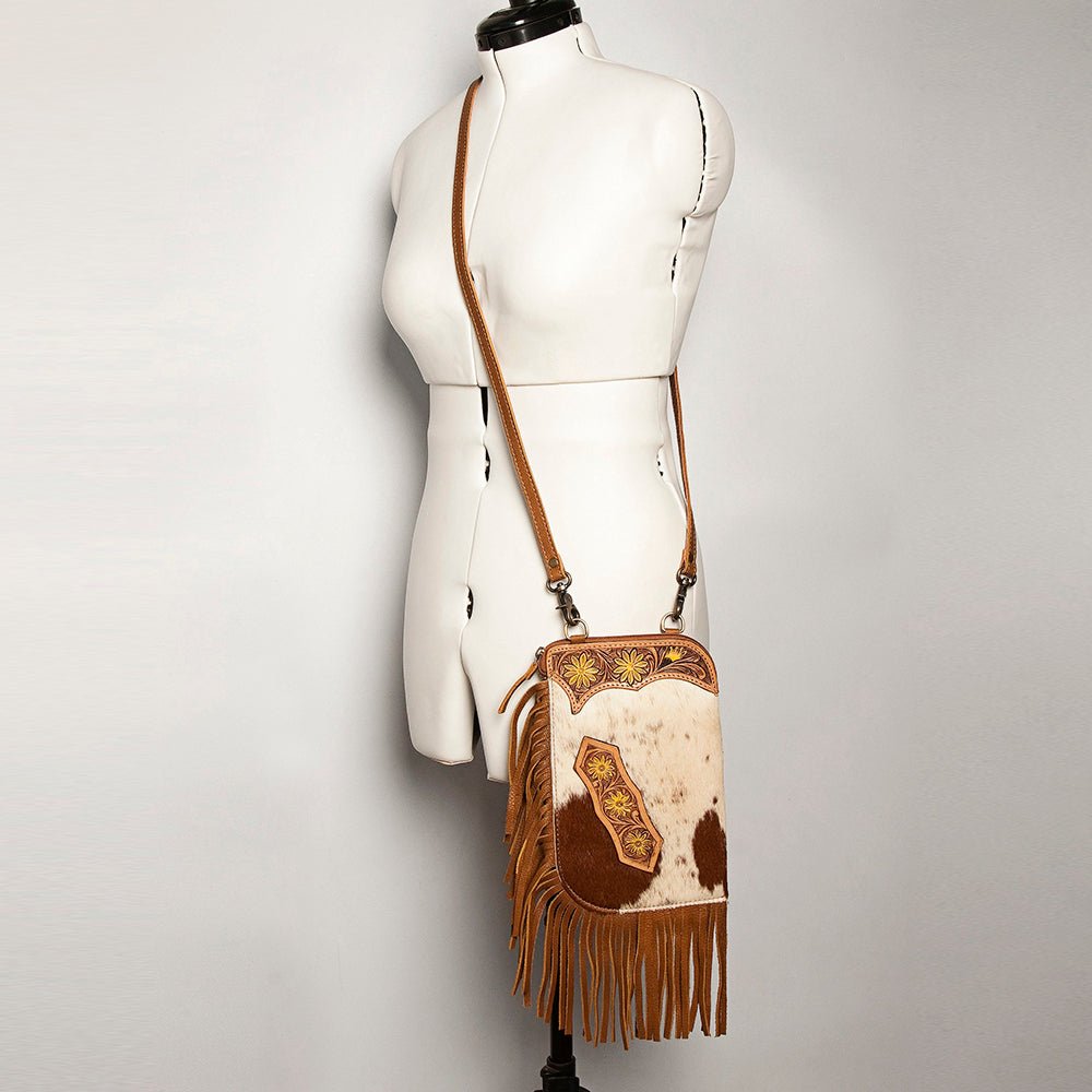 American Darling Chaps Bag Hand Tooled Hair On Genuine Leather women bag western handbag purse