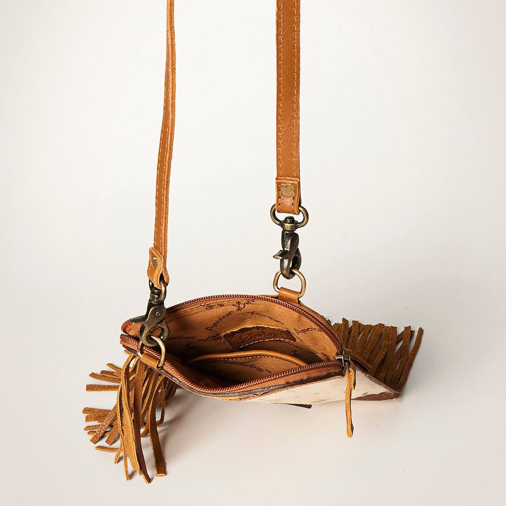 American Darling Chaps Bag Hand Tooled Hair On Genuine Leather women bag western handbag purse