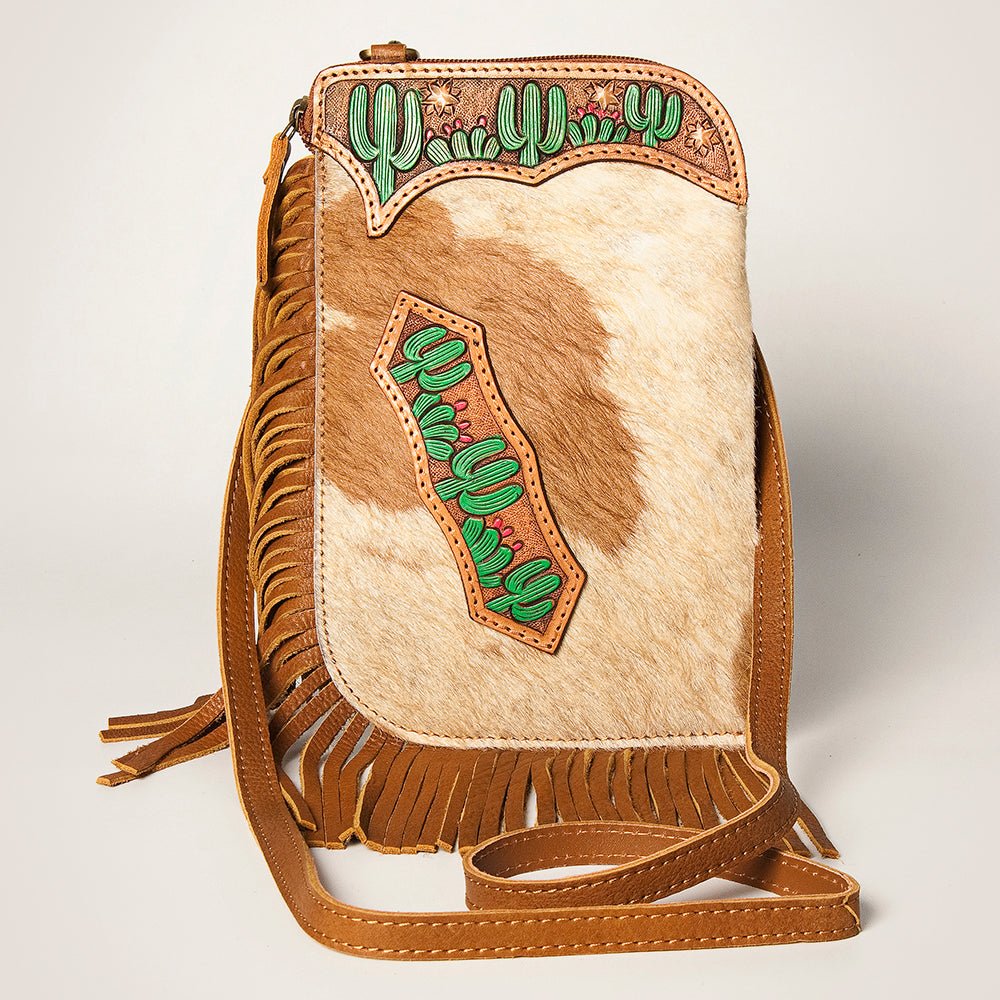 American Darling Chaps Bag Hand Tooled Hair On Genuine Leather women bag western handbag purse