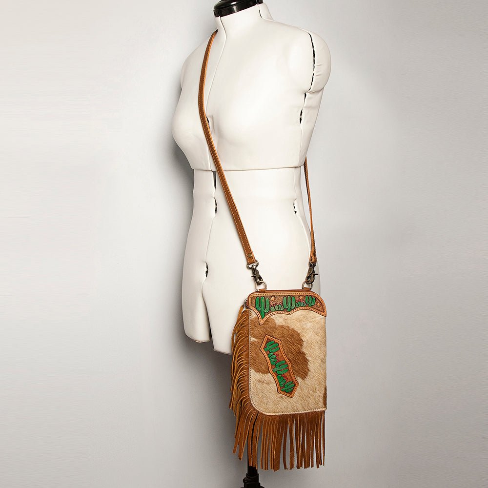 American Darling Chaps Bag Hand Tooled Hair On Genuine Leather women bag western handbag purse