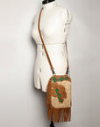 American Darling Chaps Bag Hand Tooled Hair On Genuine Leather women bag western handbag purse
