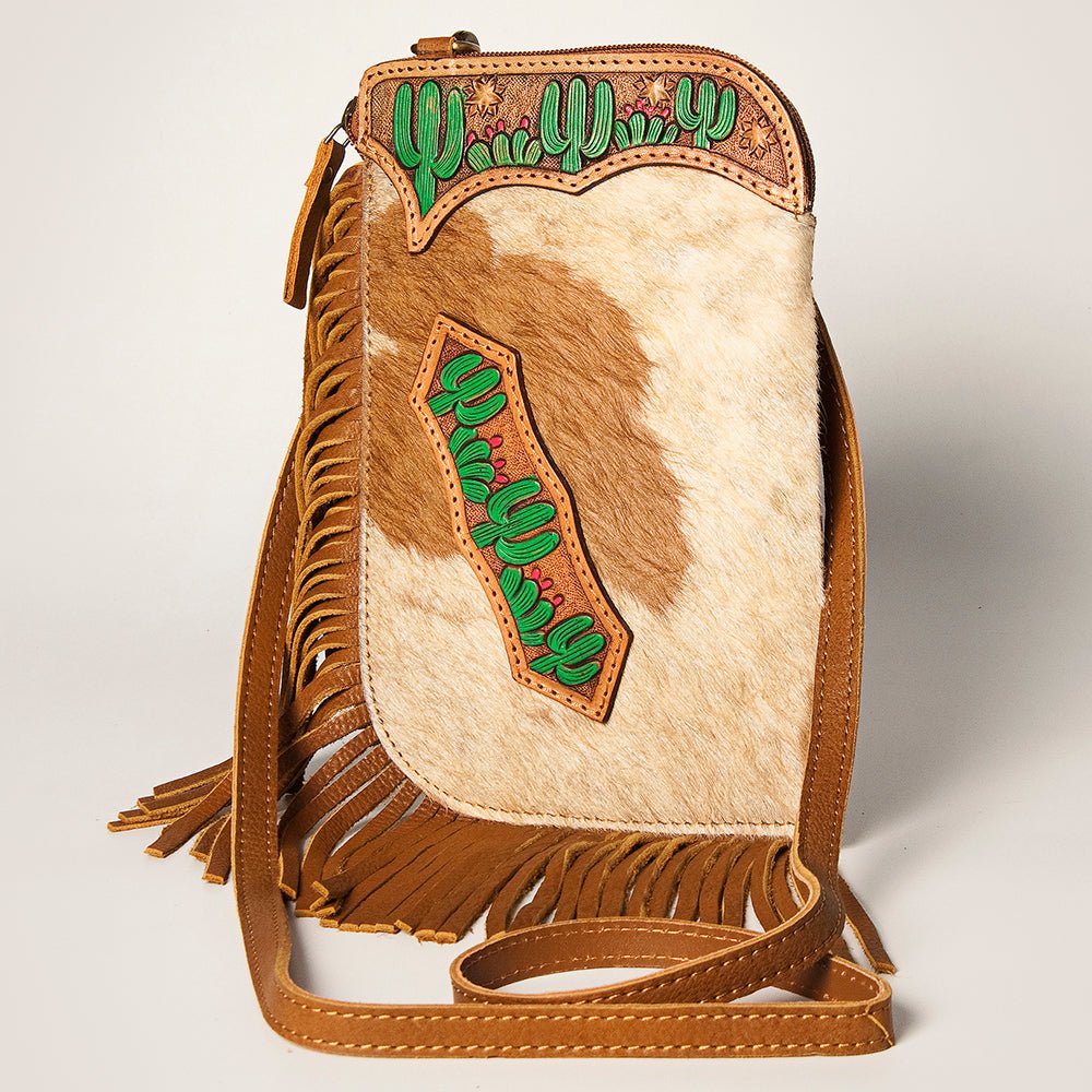 American Darling Chaps Bag Hand Tooled Hair On Genuine Leather women bag western handbag purse