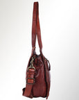 Spaghetti Western Swc133Cg Tote Vintage Handmade Drum Dyed Genuine European Cowhide Leather Women Bag Western Handbag Purse
