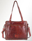 Spaghetti Western Swc133Cg Tote Vintage Handmade Drum Dyed Genuine European Cowhide Leather Women Bag Western Handbag Purse